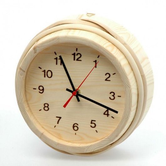 Часы деревянные, сосна "SaunaSet"